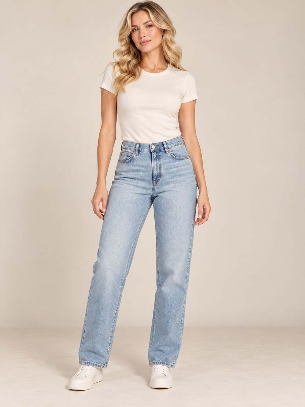 American Eagle Super High Rise Straight Jeans Size 14 Short Blue